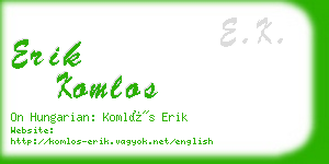 erik komlos business card